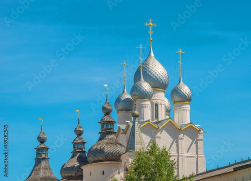 Domes of Kremlin cathedrals in Rostov Veliky