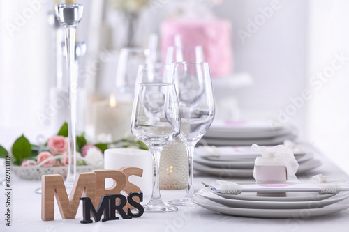 Beautiful served table for lesbian wedding