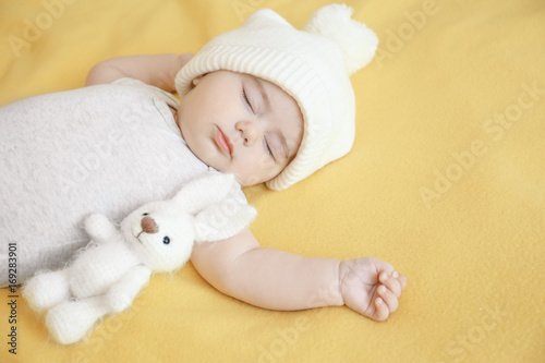 Cute little baby sleeping o...