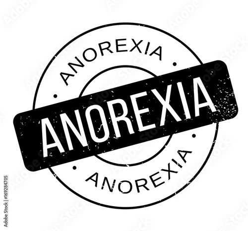 Anorexia rubber stamp. Grunge design with dust scratches. Effects can be easily removed for a clean, crisp look. Color is easily changed.