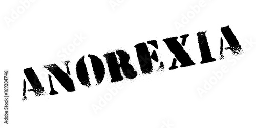 Anorexia rubber stamp. Grunge design with dust scratches. Effects can be easily removed for a clean, crisp look. Color is easily changed.