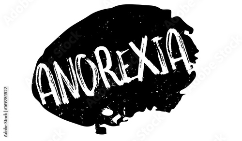 Anorexia rubber stamp. Grunge design with dust scratches. Effects can be easily removed for a clean, crisp look. Color is easily changed.