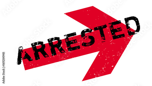 Arrested rubber stamp. Grunge design with dust scratches. Effects can be easily removed for a clean, crisp look. Color is easily changed.