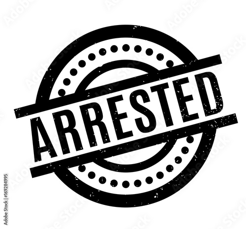 Arrested rubber stamp. Grunge design with dust scratches. Effects can be easily removed for a clean, crisp look. Color is easily changed.