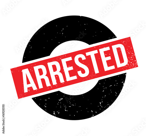 Arrested rubber stamp. Grunge design with dust scratches. Effects can be easily removed for a clean, crisp look. Color is easily changed.