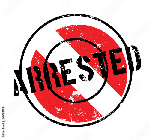Arrested rubber stamp. Grunge design with dust scratches. Effects can be easily removed for a clean, crisp look. Color is easily changed.