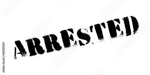 Arrested rubber stamp. Grunge design with dust scratches. Effects can be easily removed for a clean, crisp look. Color is easily changed.