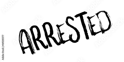 Arrested rubber stamp. Grunge design with dust scratches. Effects can be easily removed for a clean, crisp look. Color is easily changed.