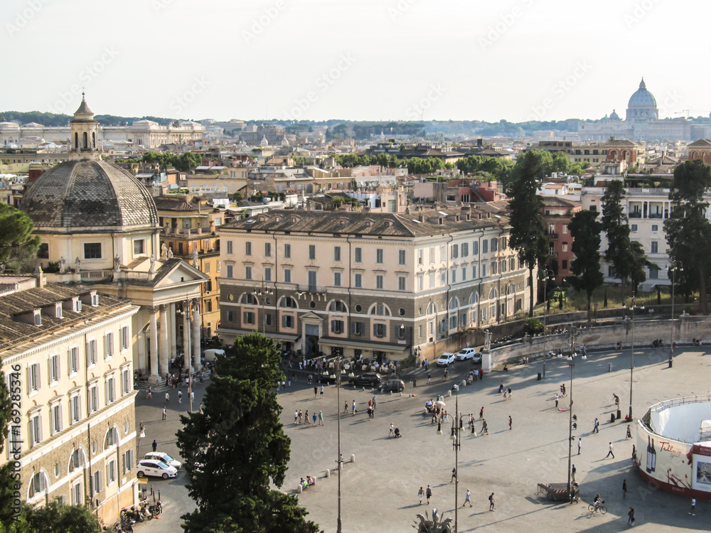 View from Piazza del Popolo in Rome, Italy
