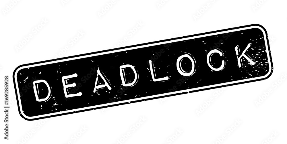 Deadlock rubber stamp. Grunge design with dust scratches. Effects can be easily removed for a clean, crisp look. Color is easily changed.