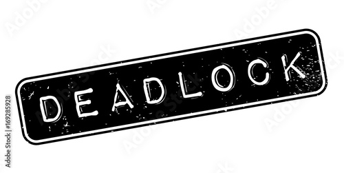 Deadlock rubber stamp. Grunge design with dust scratches. Effects can be easily removed for a clean, crisp look. Color is easily changed.