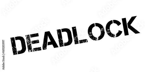 Deadlock rubber stamp. Grunge design with dust scratches. Effects can be easily removed for a clean, crisp look. Color is easily changed.