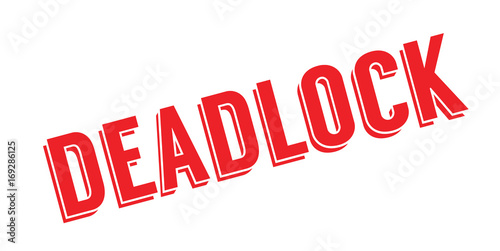 Deadlock rubber stamp. Grunge design with dust scratches. Effects can be easily removed for a clean, crisp look. Color is easily changed.