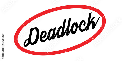 Deadlock rubber stamp. Grunge design with dust scratches. Effects can be easily removed for a clean, crisp look. Color is easily changed.