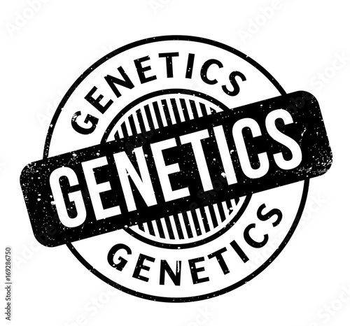 Genetics rubber stamp. Grunge design with dust scratches. Effects can be easily removed for a clean, crisp look. Color is easily changed.