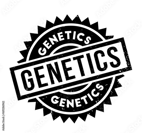 Genetics rubber stamp. Grunge design with dust scratches. Effects can be easily removed for a clean, crisp look. Color is easily changed.