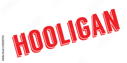 Hooligan rubber stamp. Grunge design with dust scratches. Effects can be easily removed for a clean, crisp look. Color is easily changed.