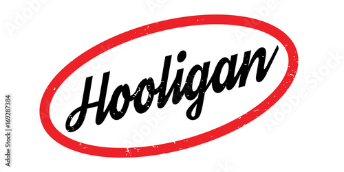 Hooligan rubber stamp. Grunge design with dust scratches. Effects can be easily removed for a clean, crisp look. Color is easily changed.