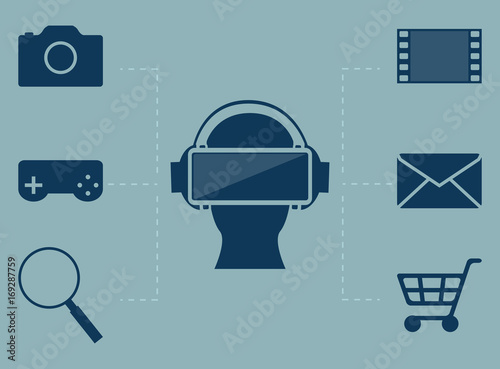 Head silhouette VR glasses