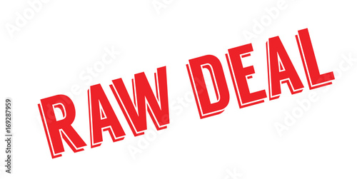 Raw Deal rubber stamp. Grunge design with dust scratches. Effects can be easily removed for a clean, crisp look. Color is easily changed.