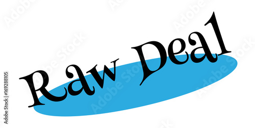 Raw Deal rubber stamp. Grunge design with dust scratches. Effects can be easily removed for a clean, crisp look. Color is easily changed.