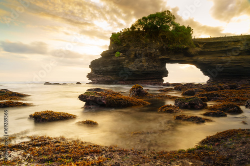 Temple Tanah lot during sunset, . Bali Island, Indonesia.