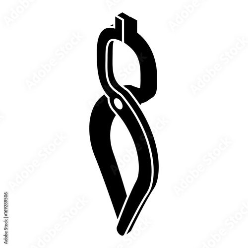 Blacksmith tong icon, simple black style