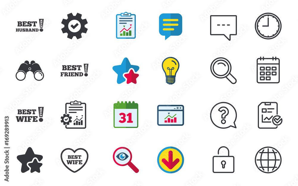 Best wife, husband and friend icons. Best wife, husband and friend icons.