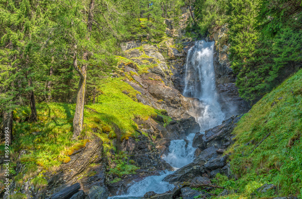 waterfall mountain landscape. Rabbi Valley, Trentino Alto Adige, Italy waterfall mountain landscape. Rabbi Valley, Trentino Alto Adige, Italy