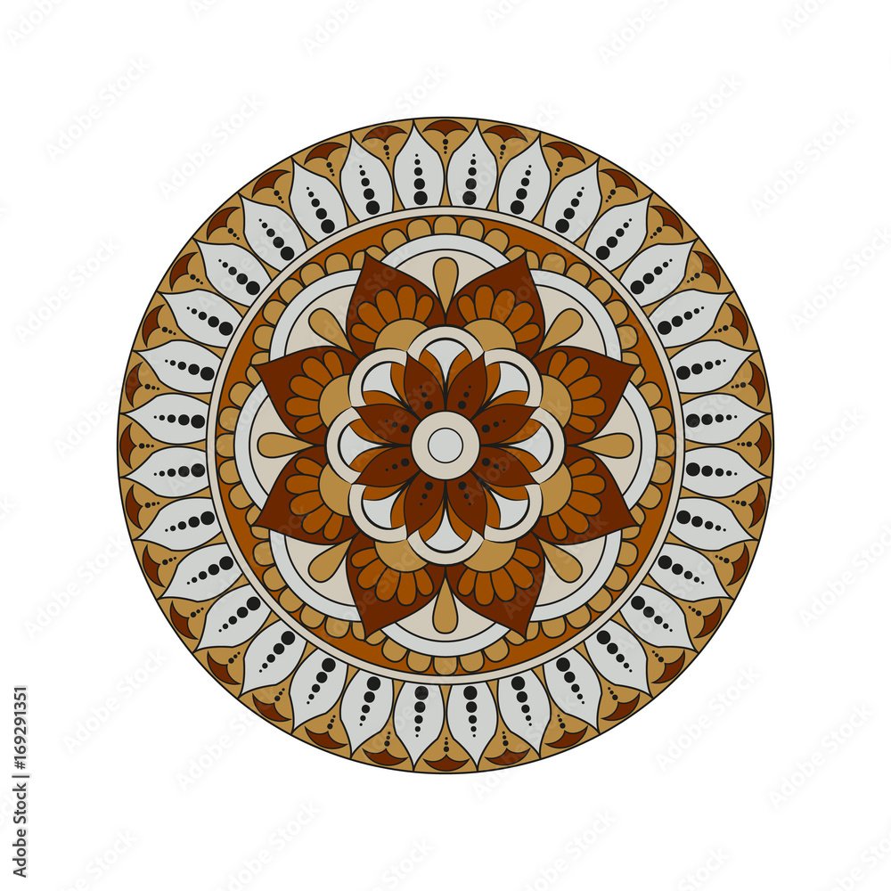 Flower Mandalas. Vintage decorative elements. Oriental pattern, vector illustration. Islam, Arabic, Indian, turkish, pakistan, chinese, ottoman motifs