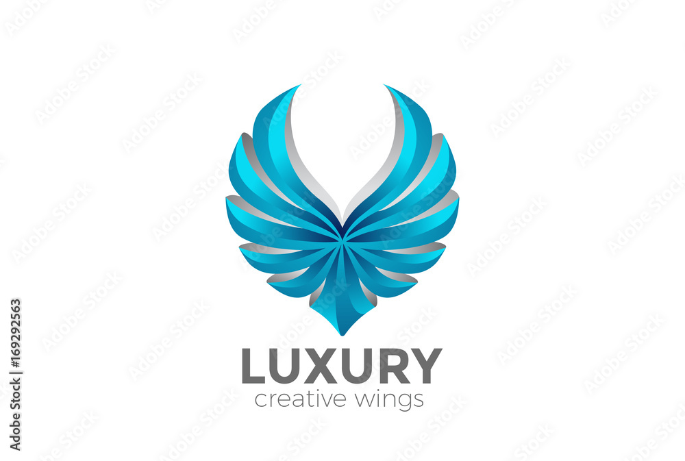 Eagle Wings Logo vector. Heraldic Falcon Phoenix Hawk bird icon