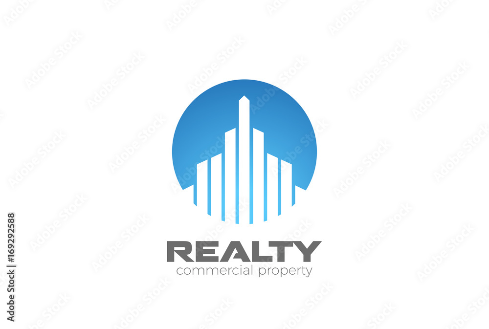 Real Estate Logo vector circle. Corporate Business icon Realty