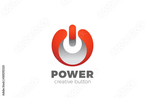 Red Power button Logo design vector