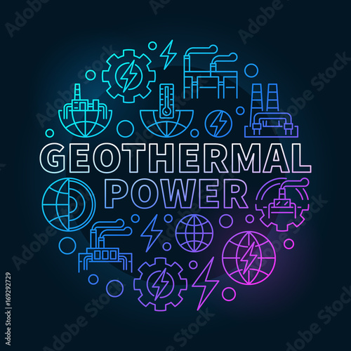 Geothermal power colorful illustration