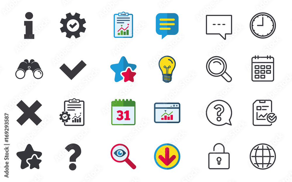 Information icons. Question FAQ symbol.