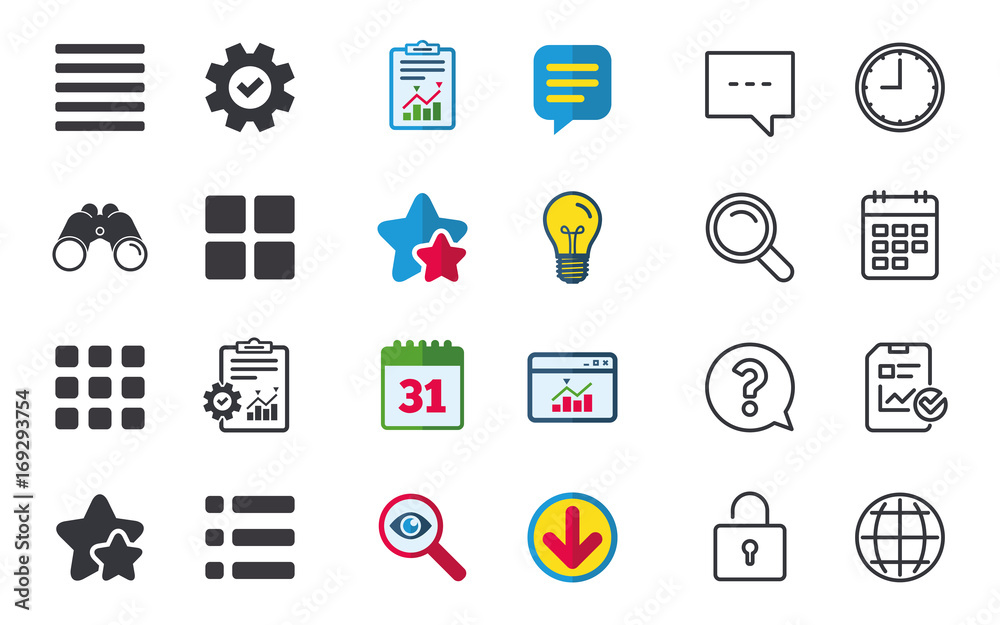 List menu icons. Content view options. List menu icons. Content view options.