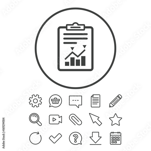 Project management icon. Report document symbol.