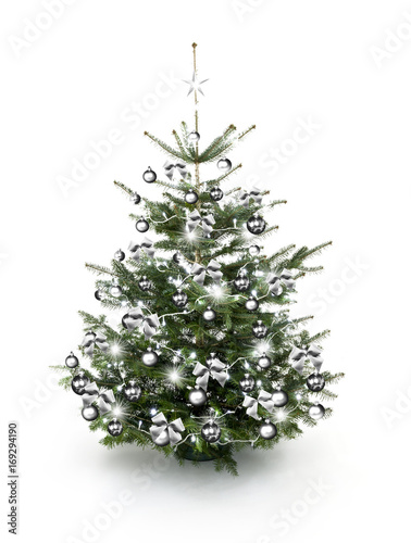 Silber Geschmückter Weihnachtsbaum