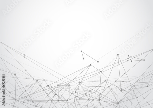 Abstract futuristic low poly connecting structure dots and lines on white background. Vector illustration