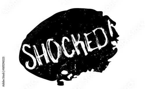 Shocked rubber stamp. Grunge design with dust scratches. Effects can be easily removed for a clean, crisp look. Color is easily changed.
