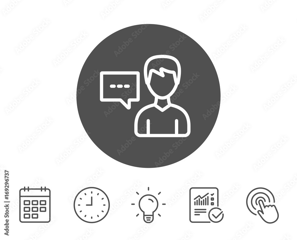 User communication line icon. Profile sign. User communication line icon. Profile sign.