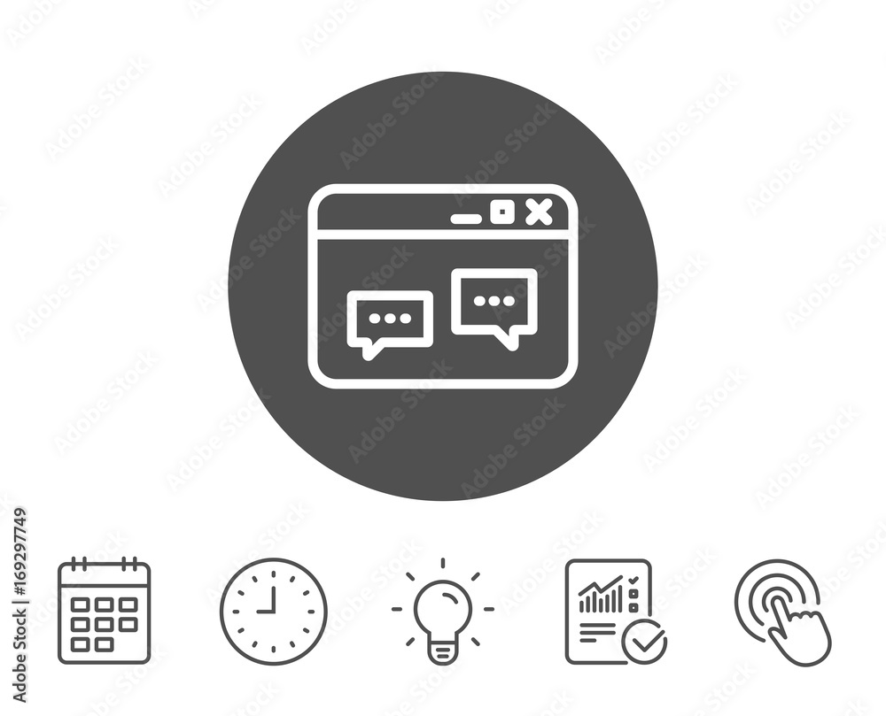 Browser Window line icon. Chat speech bubbles. Browser Window line icon. Chat speech bubbles.