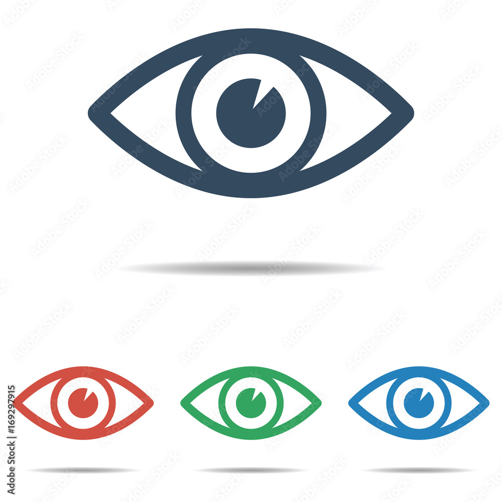 Eye icon set - simple flat design isolated on white background, vector Eye icon set - simple flat design isolated on white background, vector