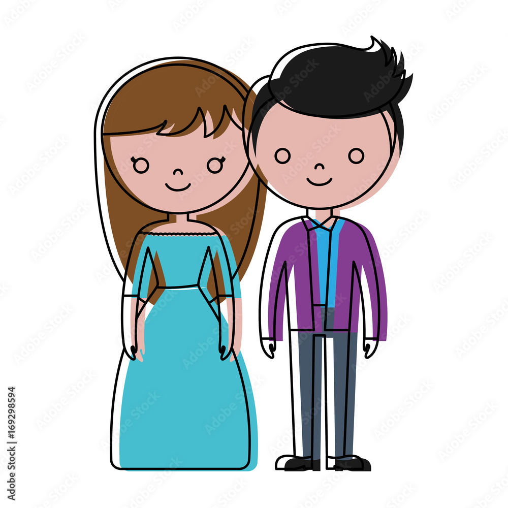 wedding couple icon over white background colorful design vector illustration