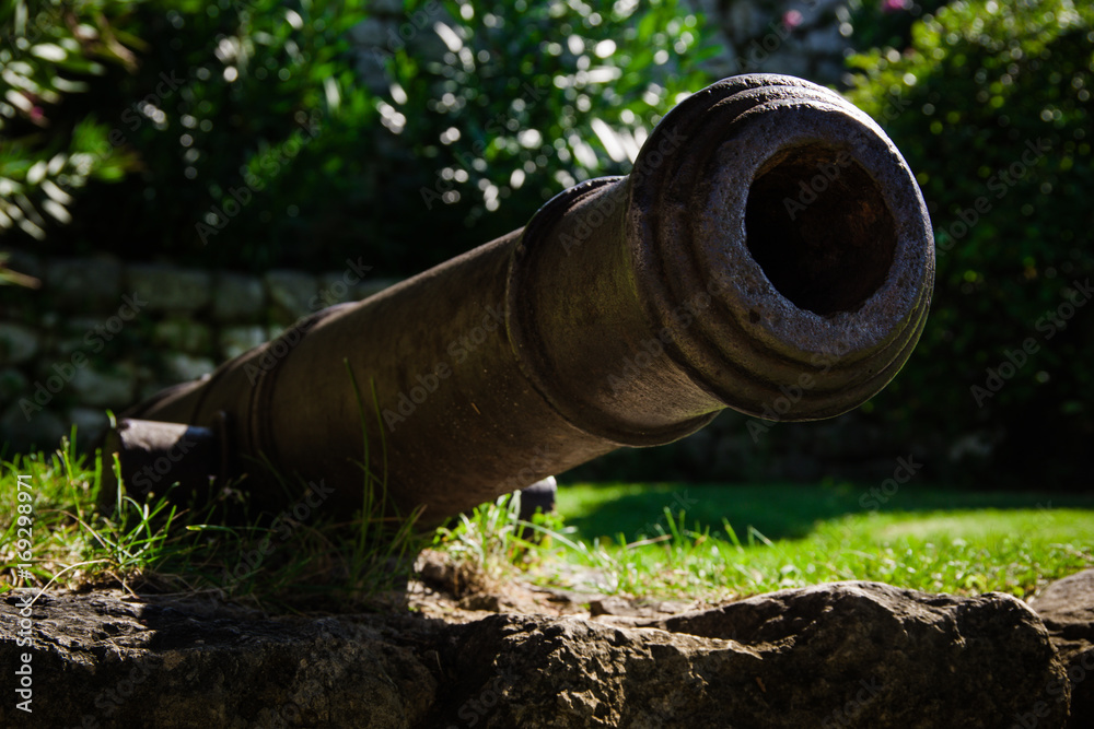 Close up view of old cannon in old Trsat castle. Rijeka, Croatia, Europe. Close up view of old cannon in old Trsat castle. Rijeka, Croatia, Europe.