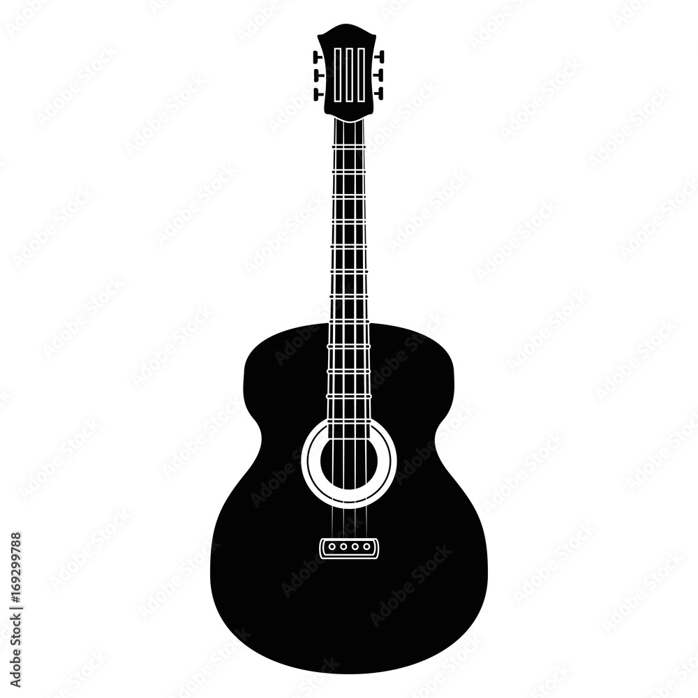 Obraz premium ikona instrumentu gitarowego na białym tle ilustracji wektorowej