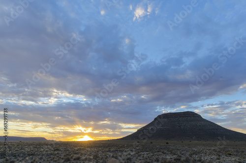 Sunset with clouds in the Karoo © hannesthirion