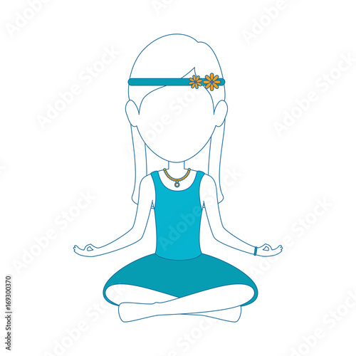 woman with hippie style icon over white background vector illustration