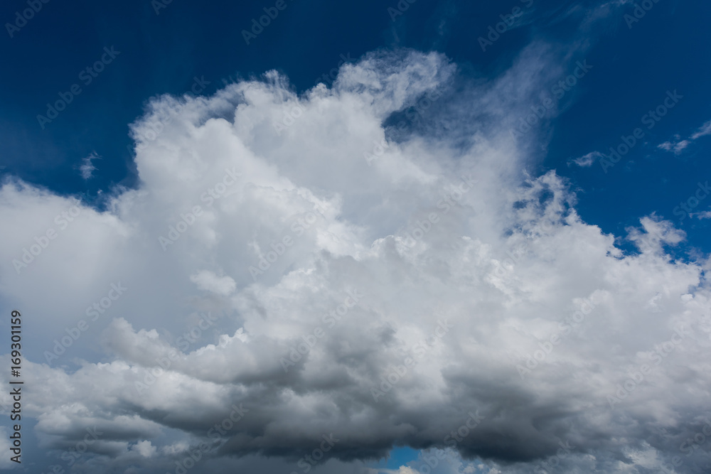 Obraz premium Closeup cumulus cloud with blue sky
