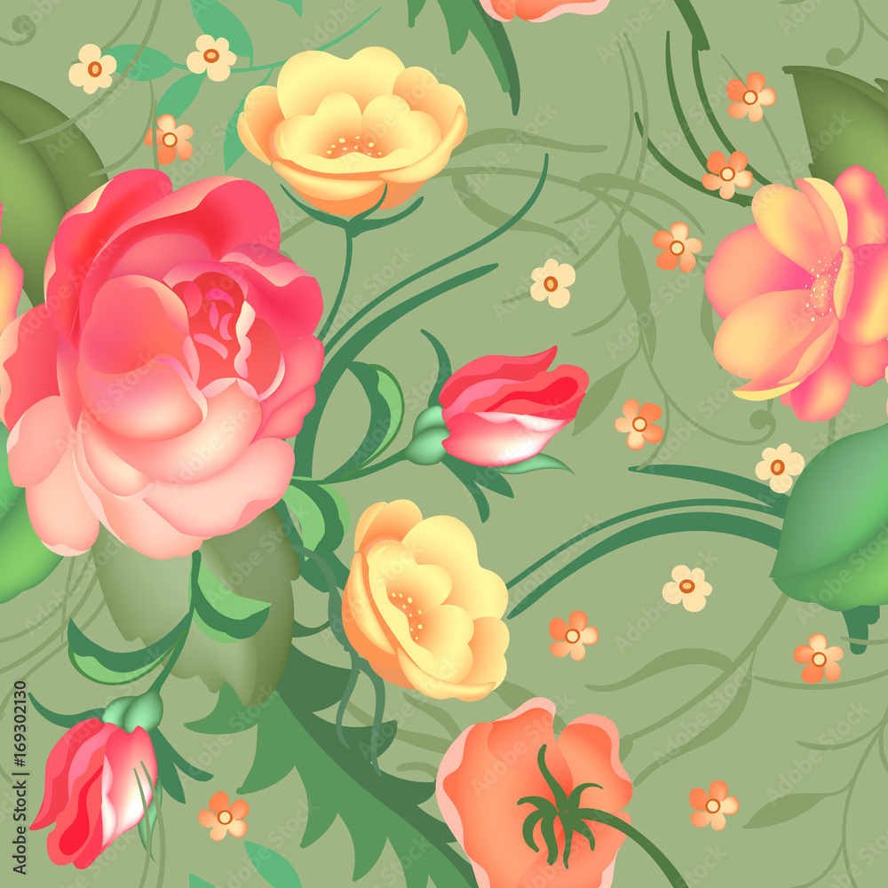 Seamless pattern roses. Beautiful pattern for decoration and design. Seamless pattern roses. Beautiful pattern for decoration and design.